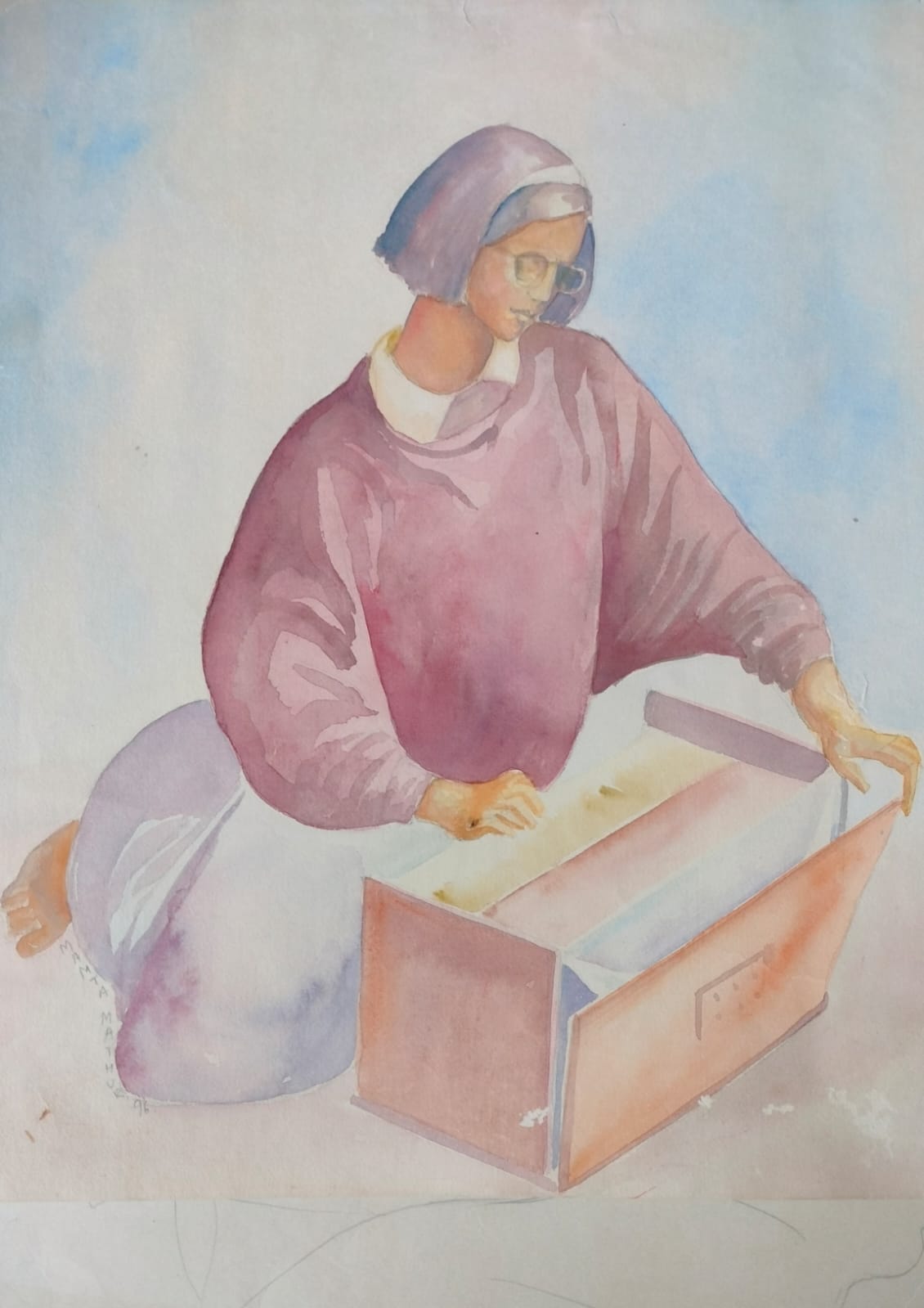 Girl playing Harmonium